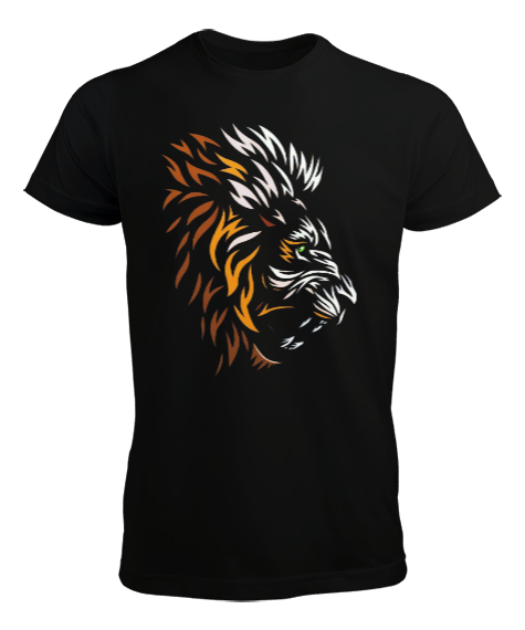 Tisho - Kahraman aslan Siyah Erkek Tişört