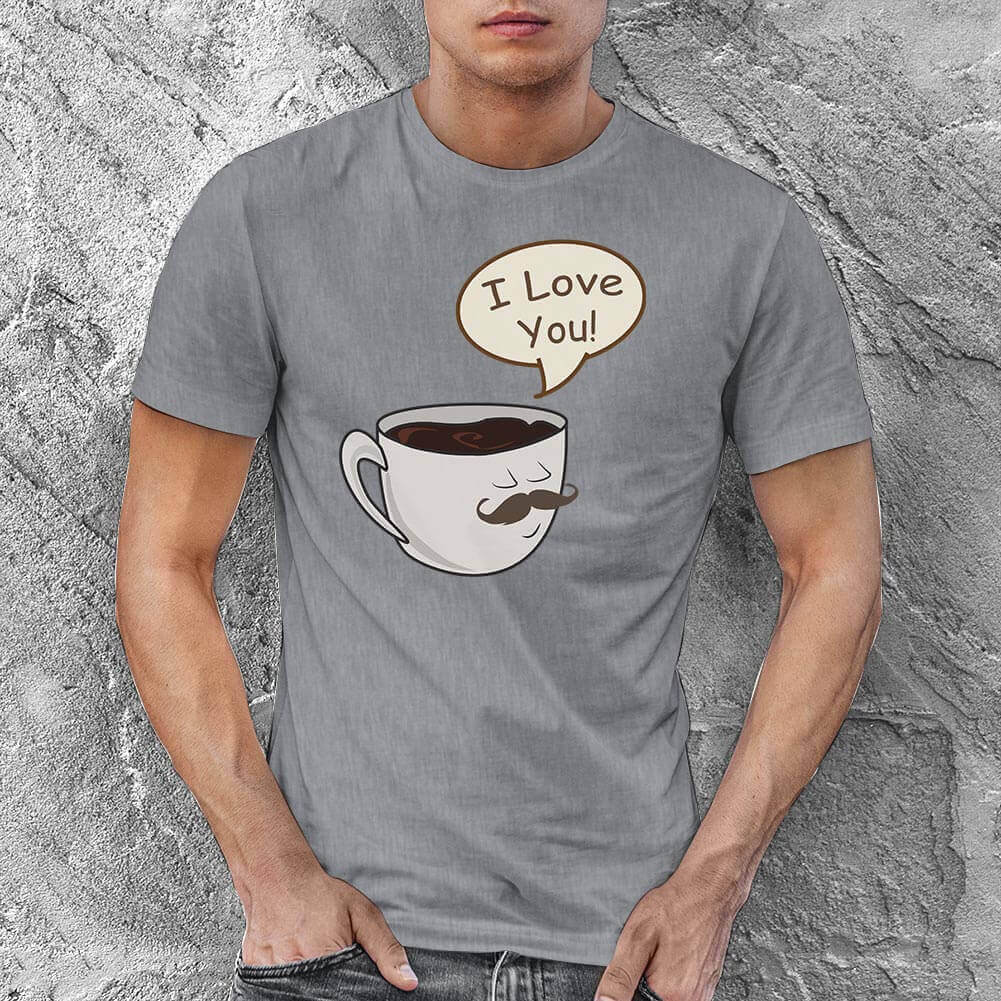 Kahve Baskılı Erkek Tişört - Tekli Kombin