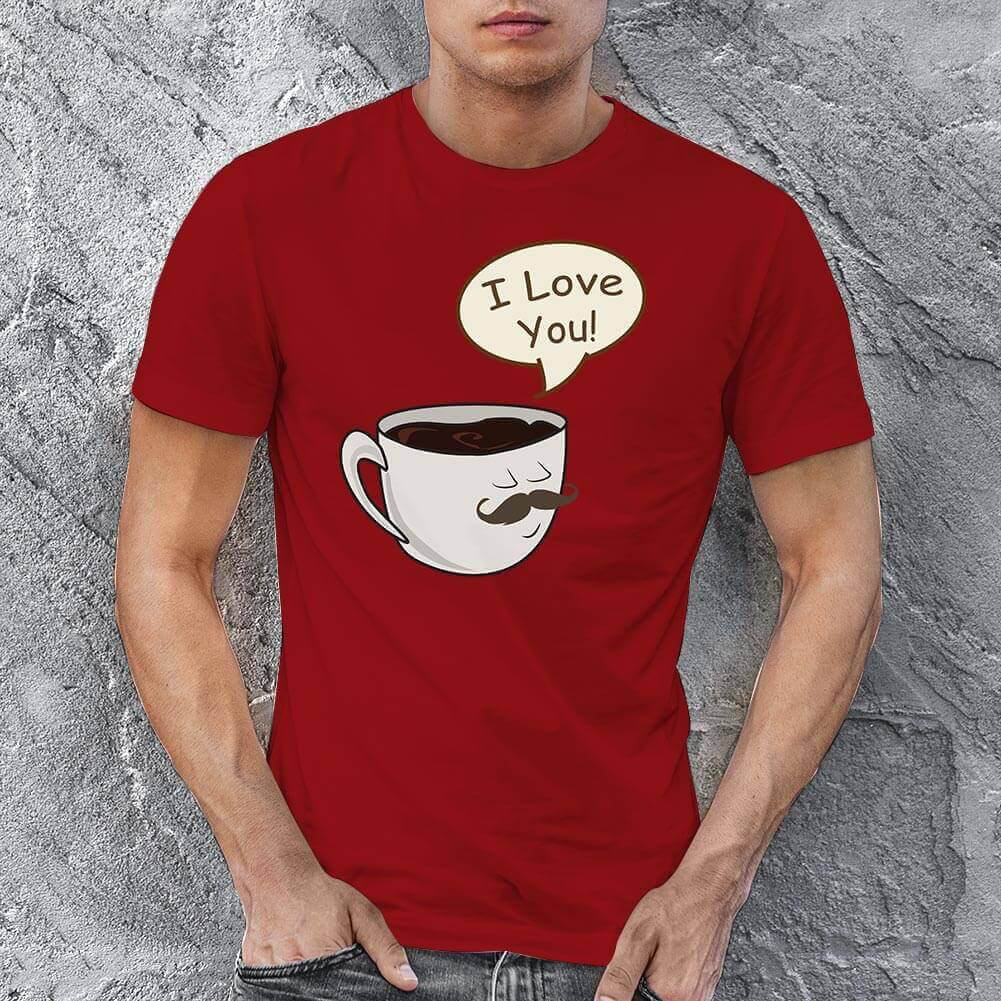 Kahve Baskılı Erkek Tişört - Tekli Kombin