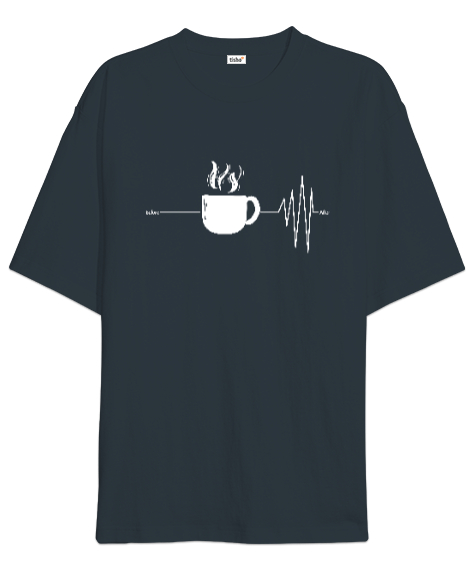 Tisho - Kahve Önce ve Sonra - Coffee Füme Oversize Unisex Tişört