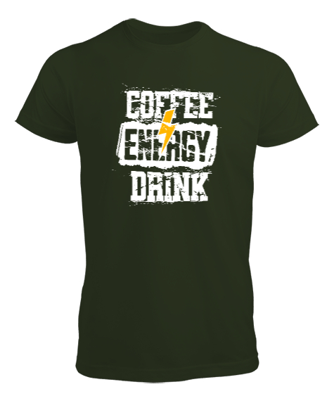 Tisho - Kahve ve Enerji Haki Yeşili Erkek Tişört