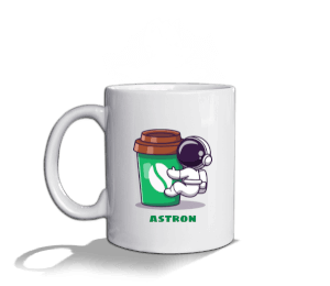 Tisho - Kahvesiz Yapamayan Astronot Beyaz Kupa Bardak