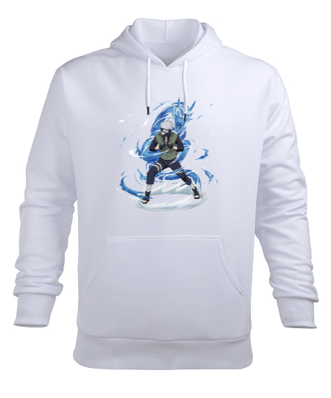 Tisho - Kakashi Hatake Beyaz Erkek Kapüşonlu Hoodie Sweatshirt