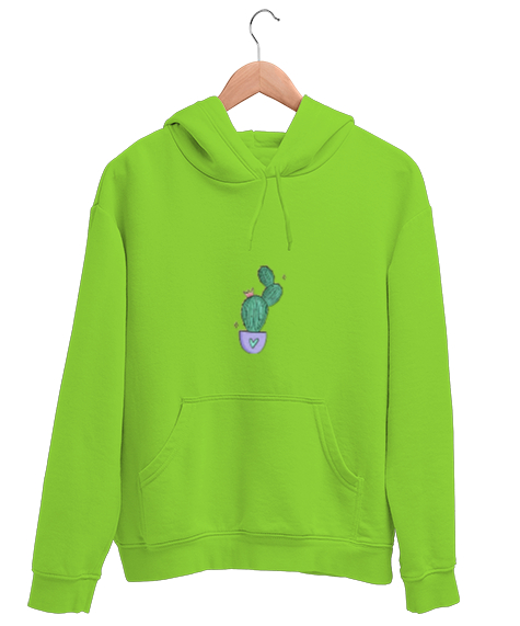 Tisho - Kaktus Fıstık Yeşili Unisex Kapşonlu Sweatshirt