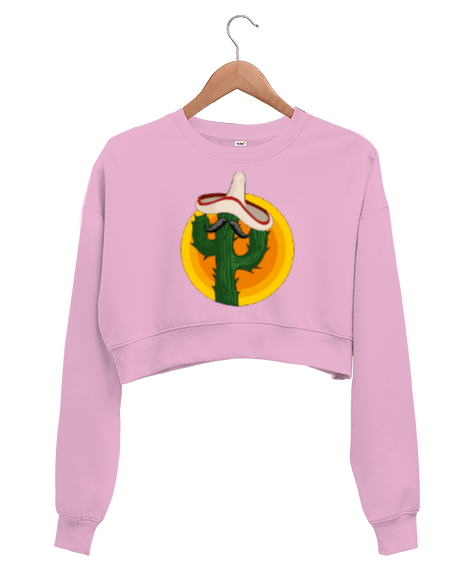 Tisho - Kaktüs Kadın Crop Sweatshirt