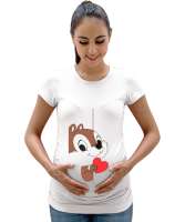 Kalbim sende sincap Beyaz Kadın Hamile Tişört - Tisho