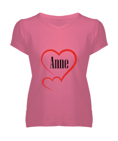 Kalp Anne Kadın V Yaka Tişört Kadın V Yaka Tişört - Tisho