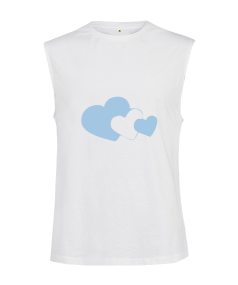 Kalp Atışı Tasarımı Kesik Kol Unisex Tişört - Tisho