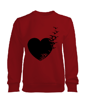 kalp baskılı kadın sweatshirt Kadın Sweatshirt - Tisho