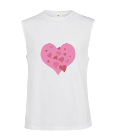 Kalp Çarpıntısı Kesik Kol Unisex Tişört - Tisho