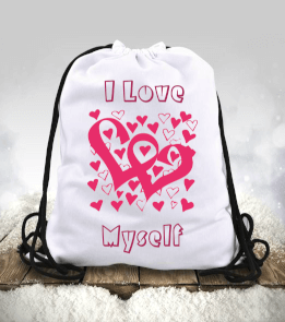 Kalp desenli Büzgülü spor çanta - Tisho