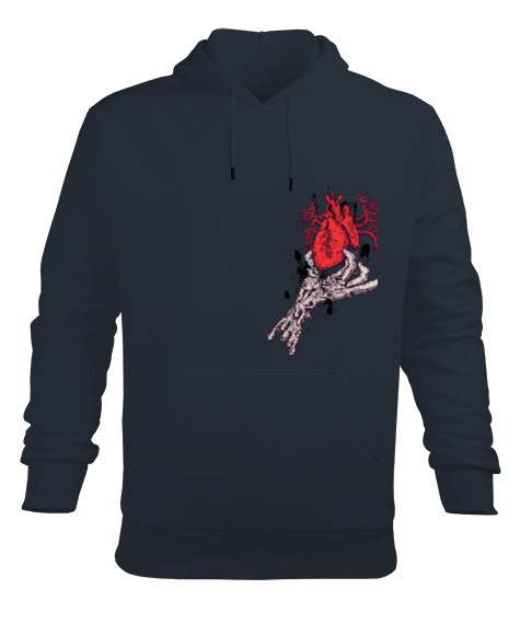 Tisho - Kalp Erkek Kapüşonlu Hoodie Sweatshirt