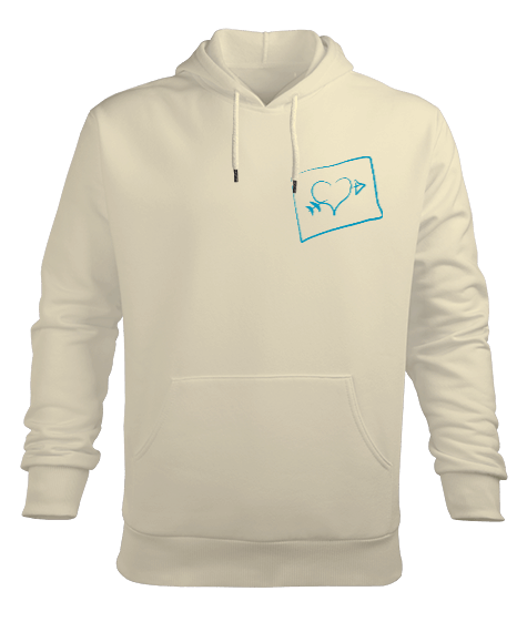 Tisho - Kalp Erkek Kapüşonlu Hoodie Sweatshirt