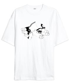 Kalp gözleri Oversize Unisex Tişört - Tisho