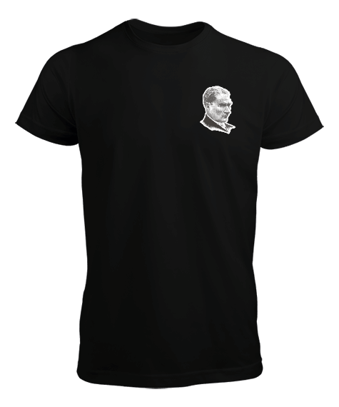 Tisho - Kalp Hizasında Atatürk Portresi Erkek Tişört