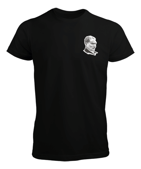 Kalp Hizasında Atatürk Portresi Erkek Tişört - Tisho