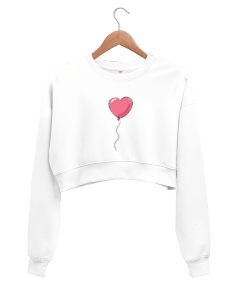 Kalp Kadın Crop Sweatshirt - Tisho