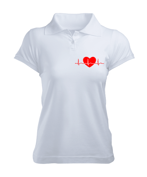 Tisho - kalp Kadın Polo Yaka Tişört