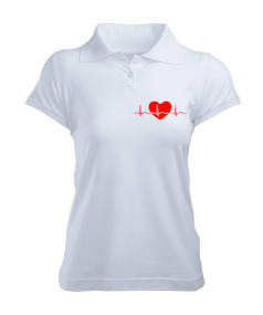 kalp Kadın Polo Yaka Tişört - Tisho