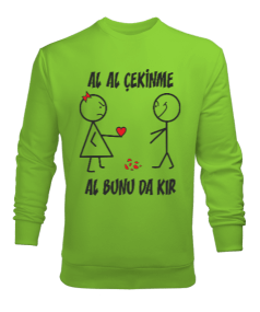 Kalp kıran kadın baskılı erkek Erkek Sweatshirt - Tisho