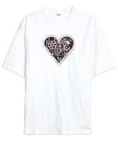 Kalp Mekanizma Beyaz Oversize Unisex Tişört - Tisho