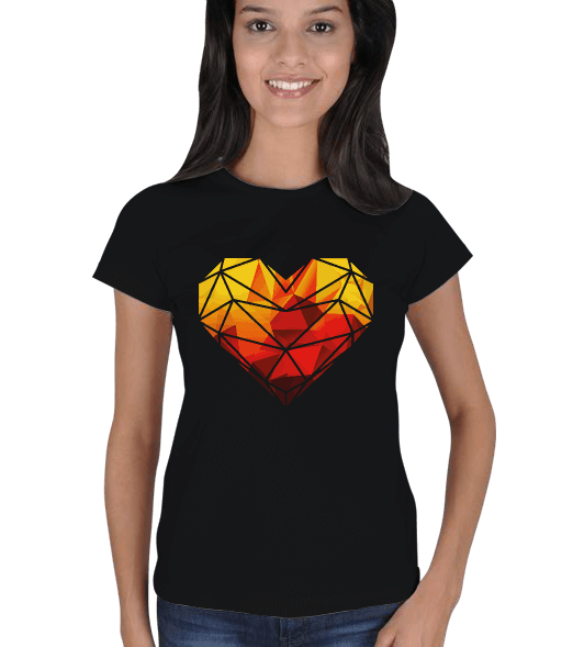 Kalp Origami Kadın Tişört
