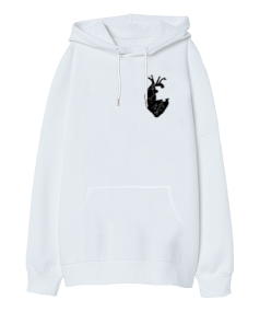 kalp Oversize Unisex Kapüşonlu Sweatshirt - Tisho