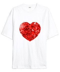 Kalp Oversize Unisex Tişört - Tisho