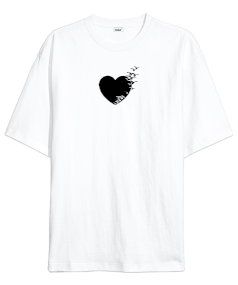 Kalp Oversize Unisex Tişört - Tisho