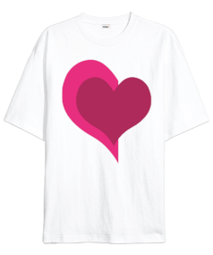 Kalp Oversize Unisex Tişört - Tisho