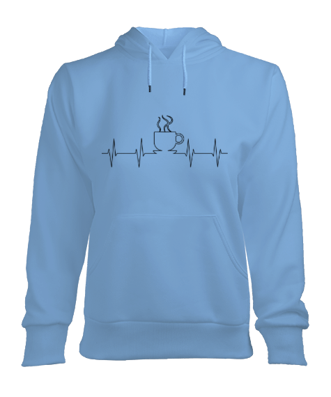 Tisho - Kalp Ritmi Temalı Kadın Kapşonlu Hoodie Sweatshirt