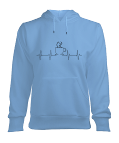 Kalp Ritmi Temalı Kadın Kapşonlu Hoodie Sweatshirt - Tisho