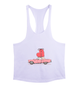 Kalp Sevgililer taşıyan araba Erkek Tank Top Atlet - Tisho
