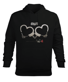 Kalp ve Gül Erkek Sweatshirt Erkek Kapüşonlu Hoodie Sweatshirt - Tisho