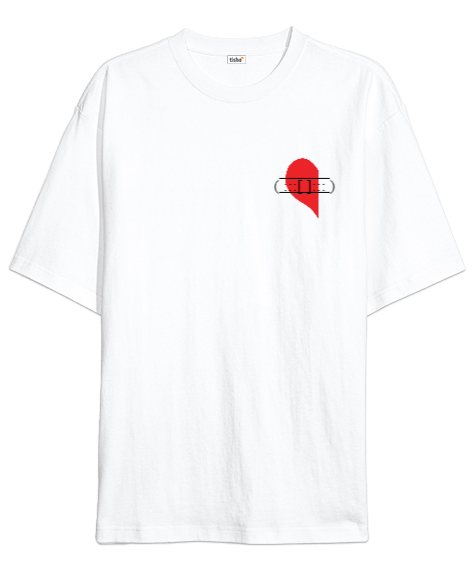 Tisho - Kalp Yarası Tasarımı Oversize Unisex Tişört