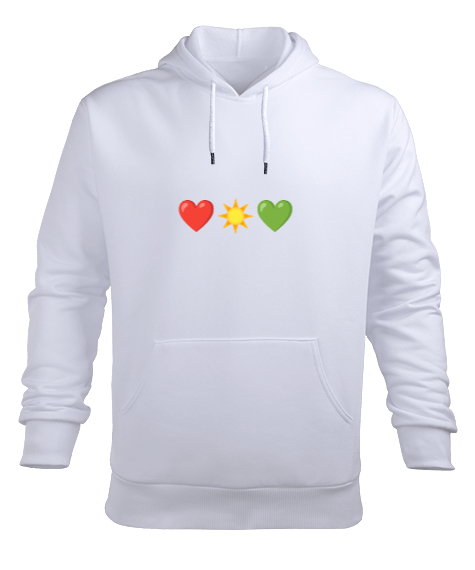 Kalpler Beyaz Erkek Kapüşonlu Hoodie Sweatshirt - Tisho
