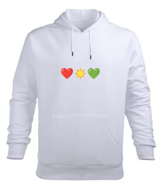 Kalpler Beyaz Erkek Kapüşonlu Hoodie Sweatshirt - Tisho