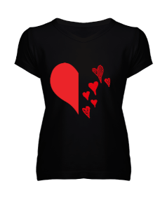 Kalpler Kadın V Yaka Tişört - Tisho