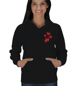 Kalpler Tasarımlı Kadın Kapşonlu - Tisho