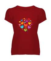 KALPLERİN DANSINI İZLE Kırmızı Kadın V Yaka Tişört - Tisho