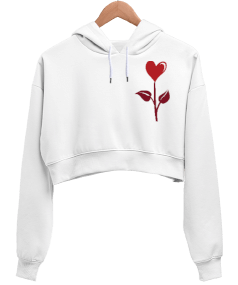 Kalpli bayan Kadın Crop Hoodie Kapüşonlu Sweatshirt - Tisho