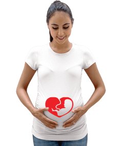 kalpli bebek Kadın Hamile Tişört - Tisho