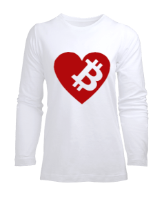 Kalpli Bitcoin Kadın Uzun Kol Tişört - Tisho