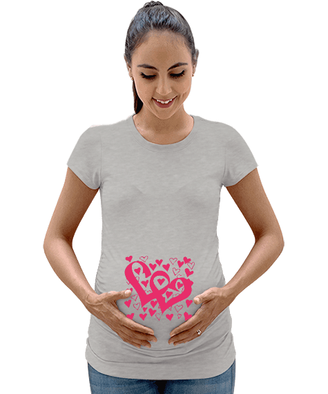 Tisho - kalpli hamile tişörtü Kadın Hamile Tişört