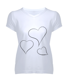 Kalpli Kadın V Yaka Tişört - Tisho