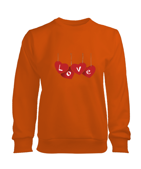 Tisho - kalpli love yazılı kadın sweat Kadın Sweatshirt