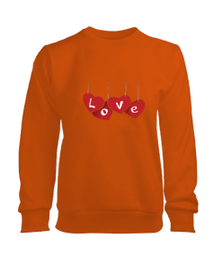 kalpli love yazılı kadın sweat Kadın Sweatshirt - Tisho