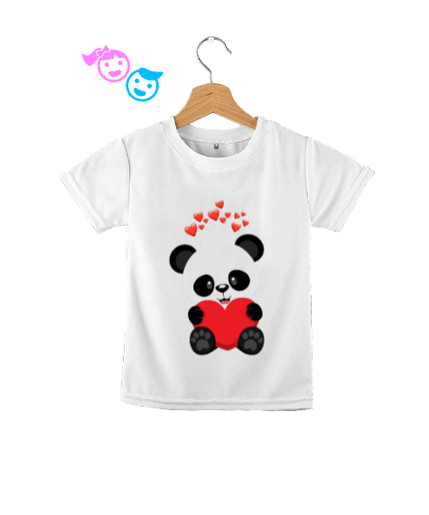 Tisho - Kalpli panda Beyaz Çocuk Unisex