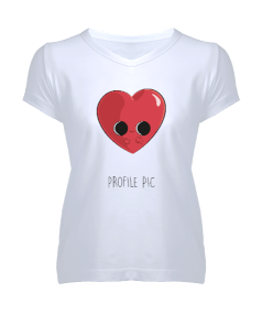 KALPLİ TASARIM Kadın V Yaka Tişört - Tisho