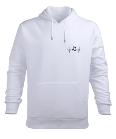Kalpte Müzik Erkek Kapüşonlu Hoodie Sweatshirt - Tisho